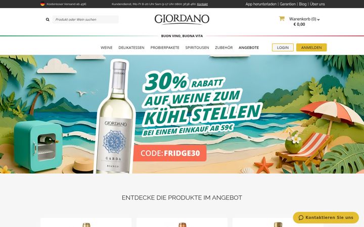 Screenshot of giordanoweine.de