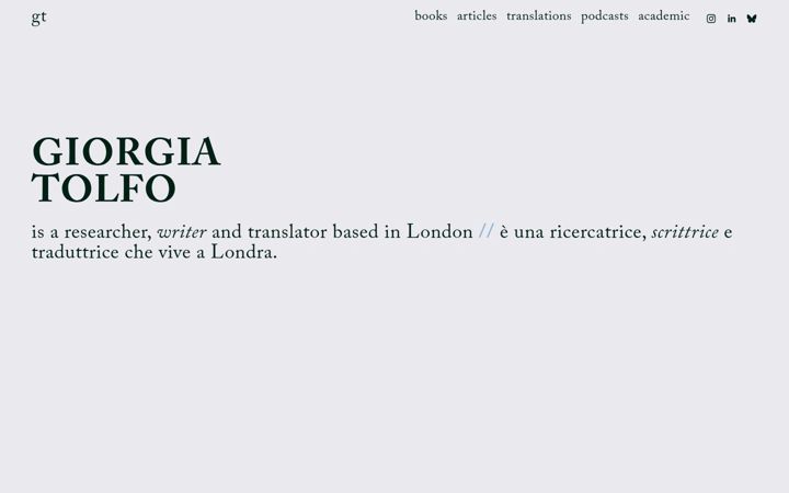 Screenshot of giorgiatolfo.com