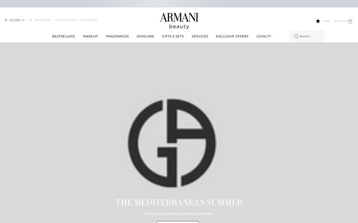 Screenshot of giorgioarmanibeauty-usa.com