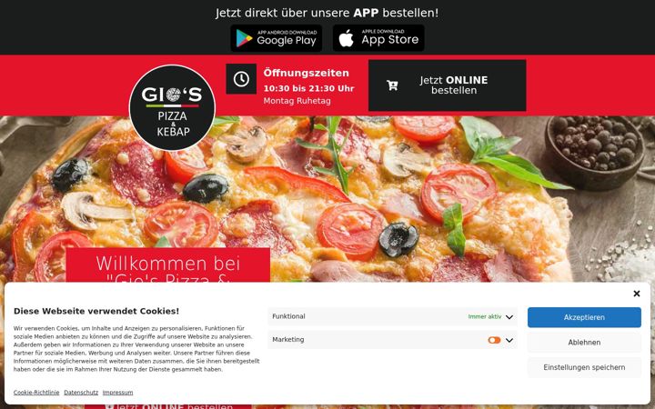 Screenshot of gios-pizza-kebap.at