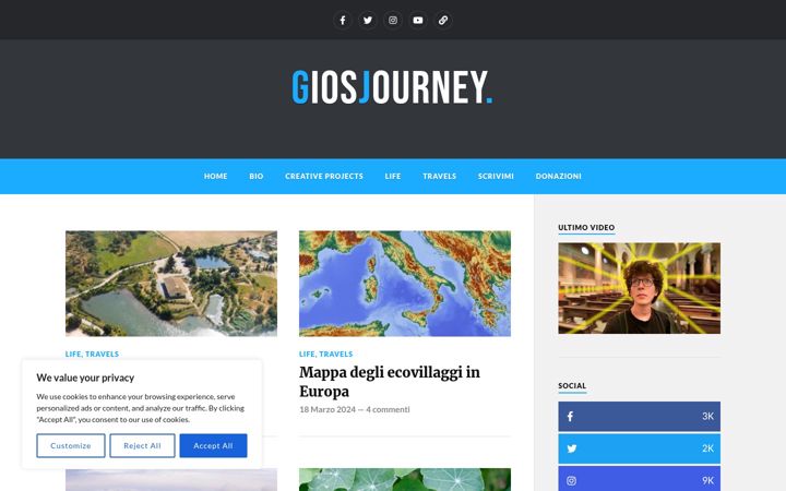 Screenshot of giosjourney.com