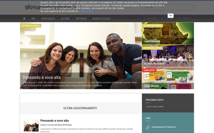 Screenshot of giovaniemissione.it