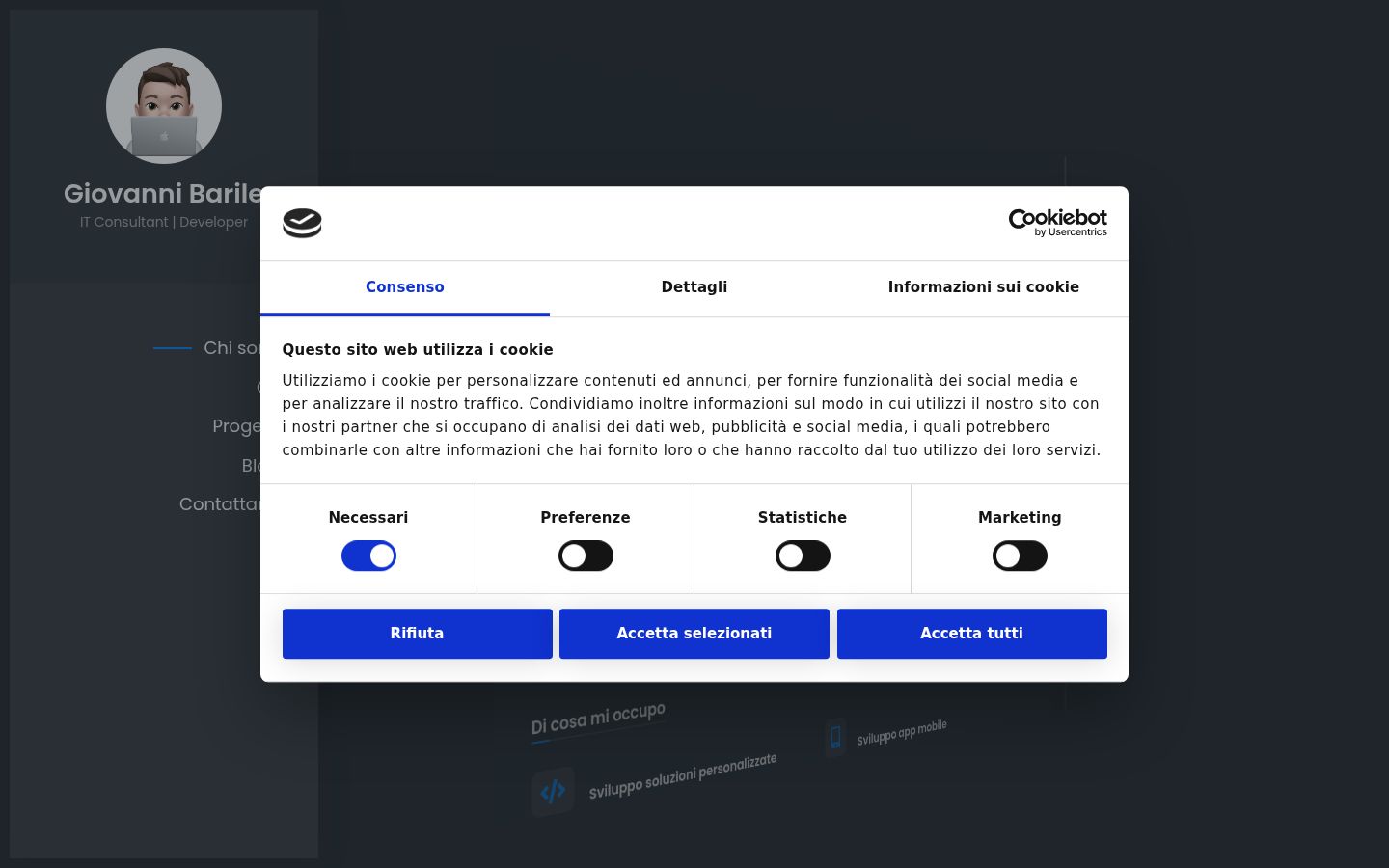 Captură de ecran a bannerului de consimțământ afișat înainte de orice interacțiune