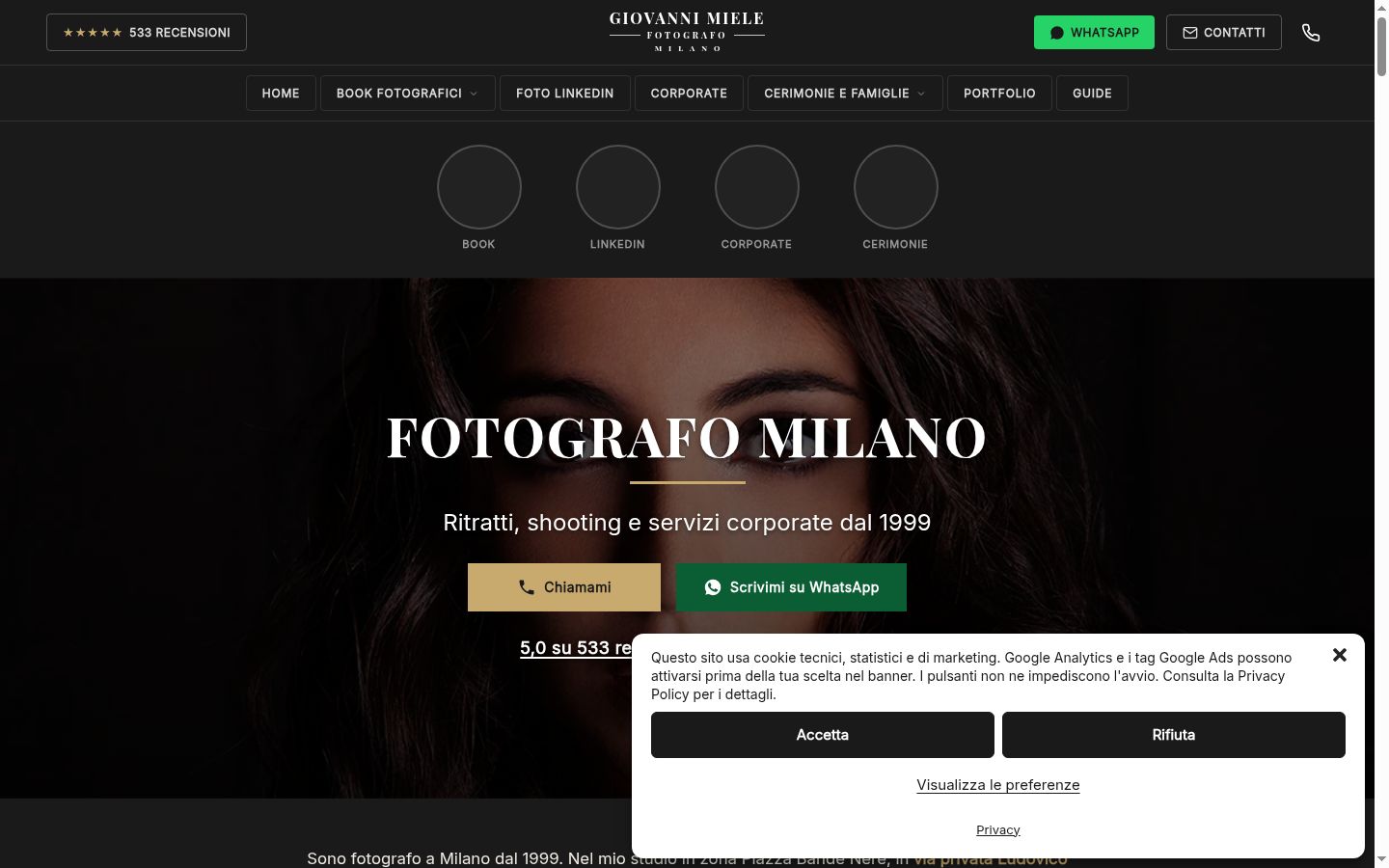 Captura de ecrã do banner de consentimento apresentado antes de qualquer interação