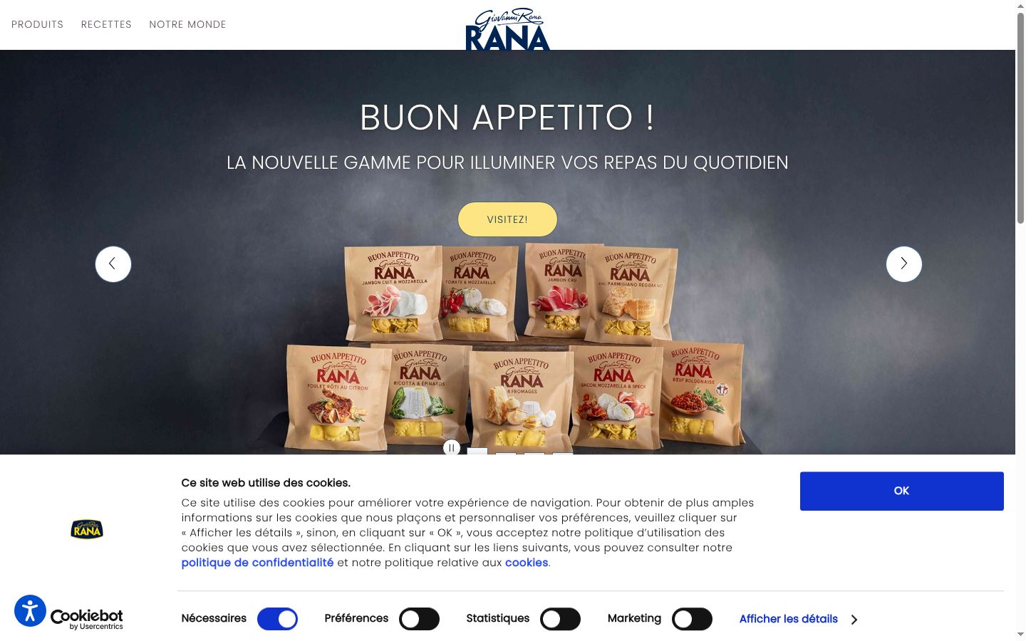 Screenshot del banner di consenso mostrato prima di qualsiasi interazione