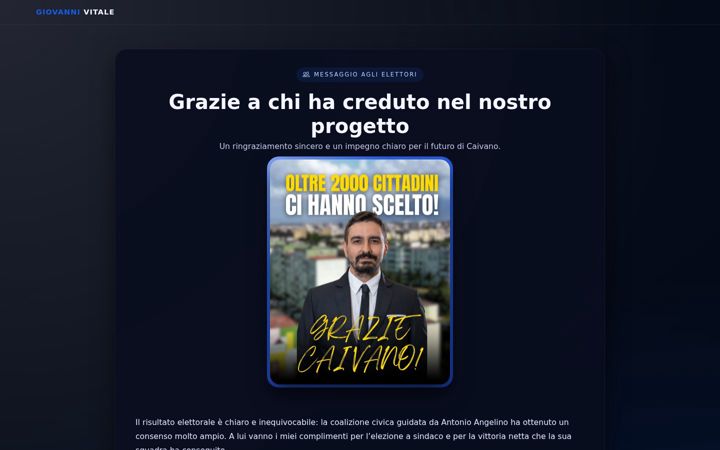 Screenshot of giovannivitalesindaco.it
