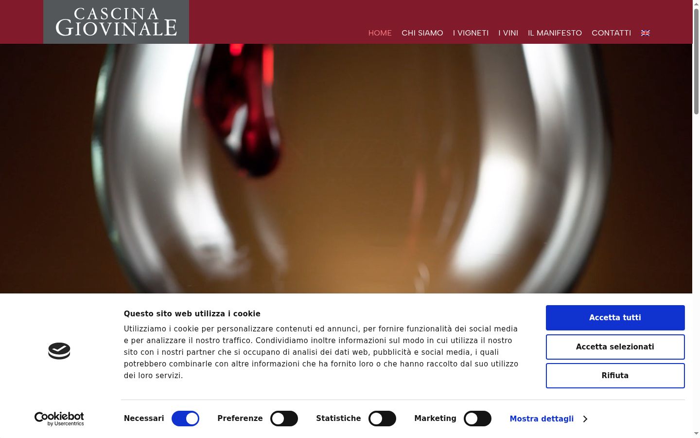 Captura de pantalla del banner de consentimiento mostrado antes de cualquier interacción
