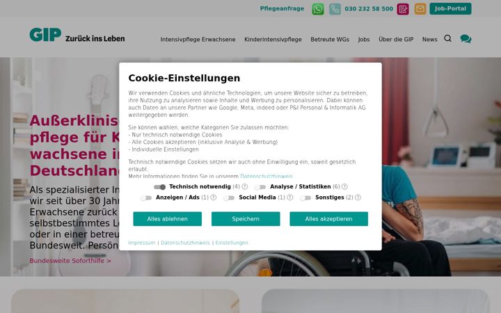 Screenshot of gip-intensivpflege.de