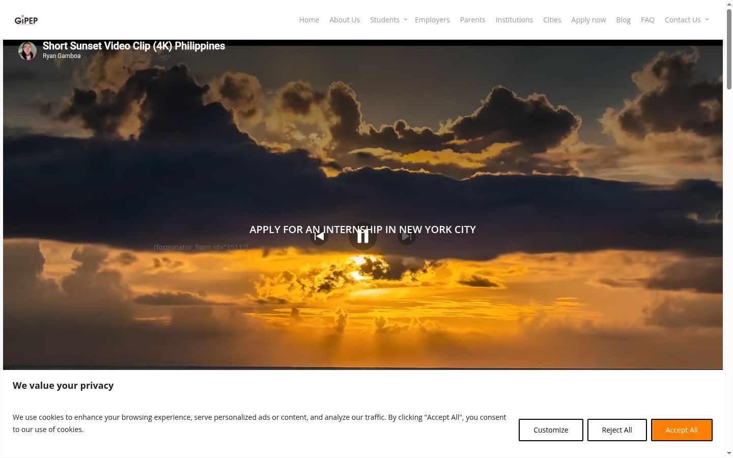 Screenshot del banner di consenso mostrato prima di qualsiasi interazione