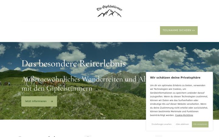Screenshot of gipfelstuermer-reiten.de