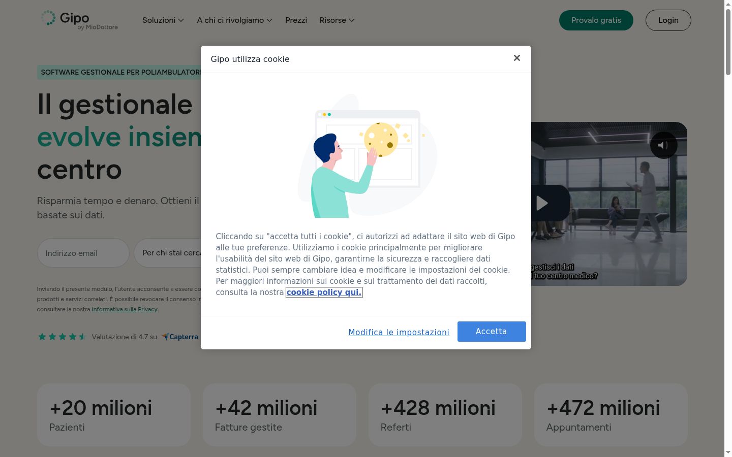 Capture d'écran de la bannière de consentement affichée avant toute interaction