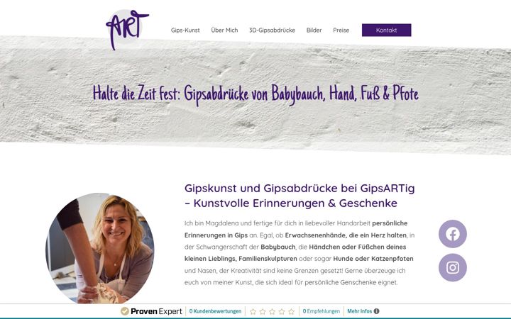 Screenshot of gipsartig.de