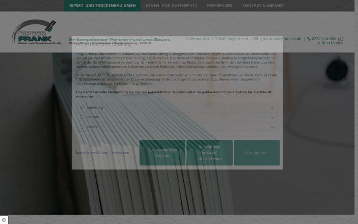 Screenshot of gipserfrank.de