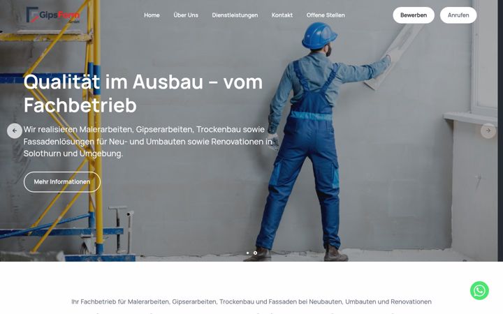 Screenshot of gipsform.ch