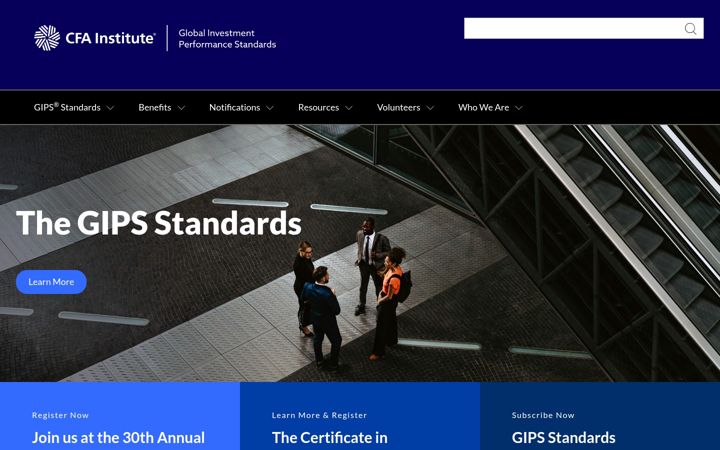 Screenshot of gipsstandards.org