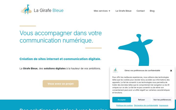 Screenshot of girafebleue.fr