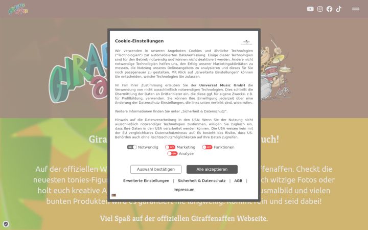 Screenshot of giraffenaffen.de