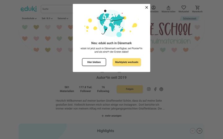 Screenshot of giraffesloveschool.de