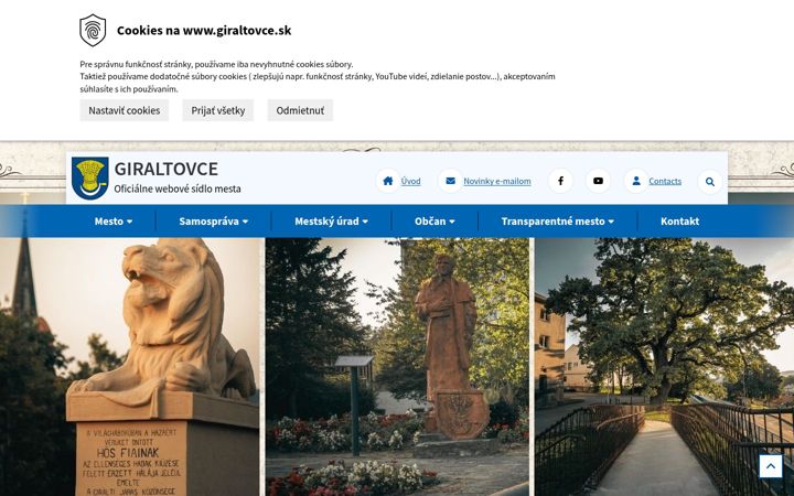 Screenshot of giraltovce.sk