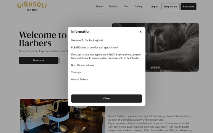 Screenshot of girasoli.co.uk