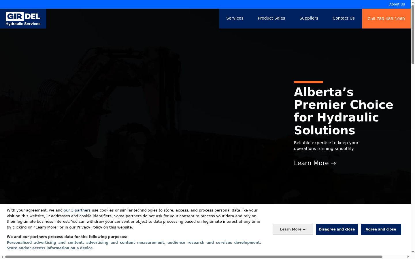 Screenshot of the consent banner shown before any interaction