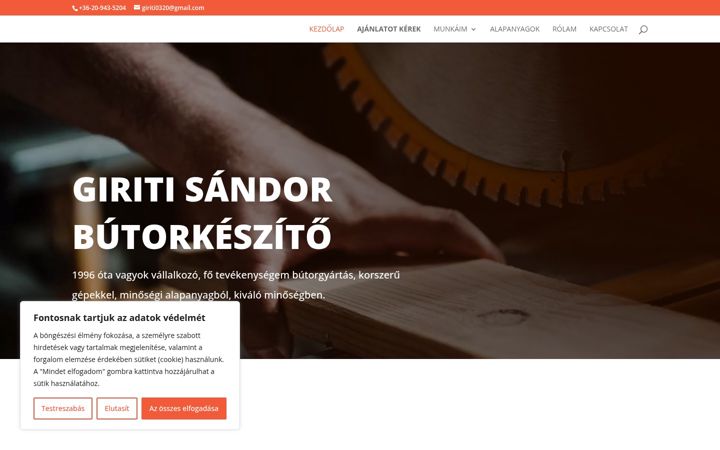Screenshot of giritibutor.hu