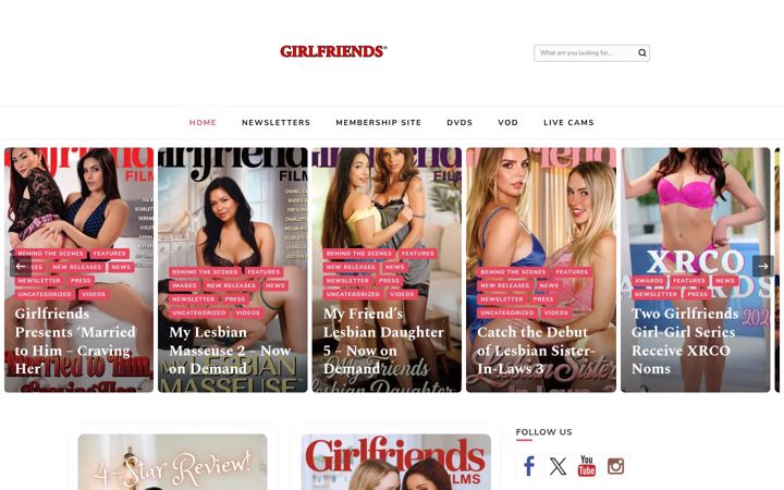 Screenshot of girlfriendsfilmsnews.com
