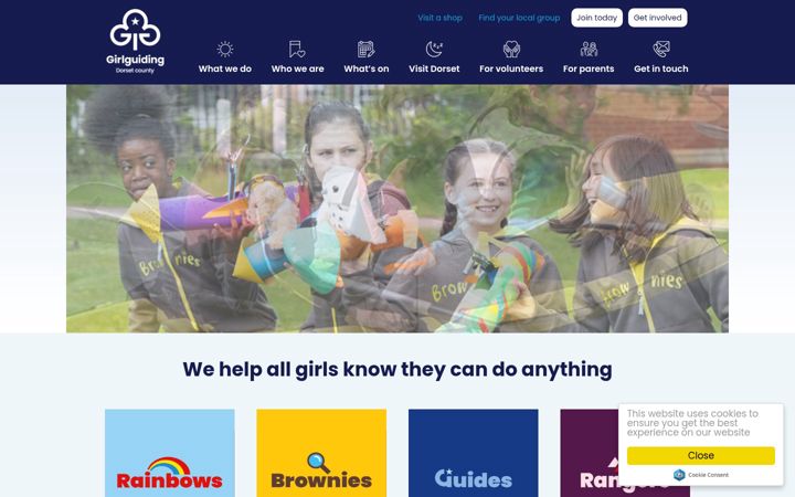 Screenshot of girlguidingdorset.org.uk