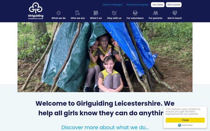 Screenshot of girlguidingleicestershire.org
