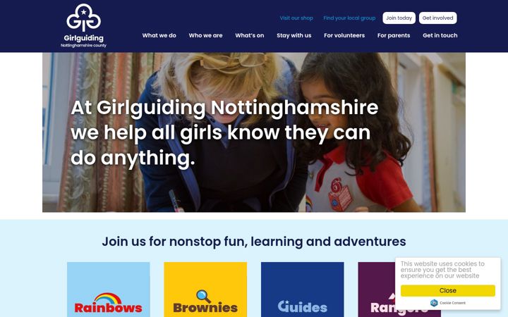 Screenshot of girlguidingnottinghamshire.org.uk
