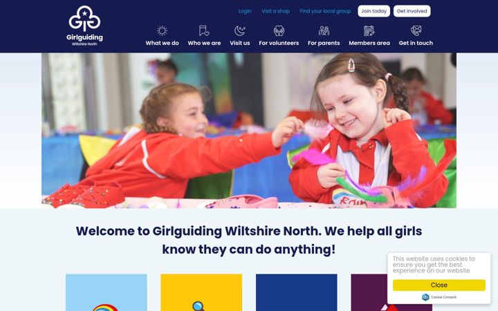 Screenshot of girlguidingwiltshirenorth.org.uk