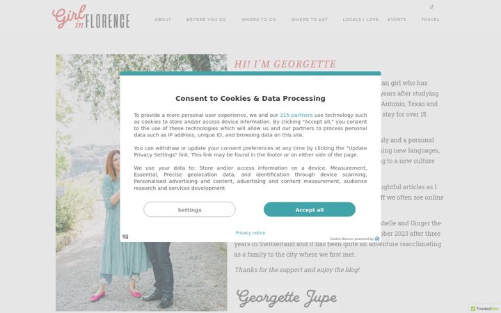 Screenshot of girlinflorence.com