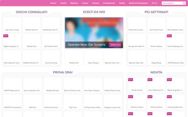 Screenshot of girlsgogames.it