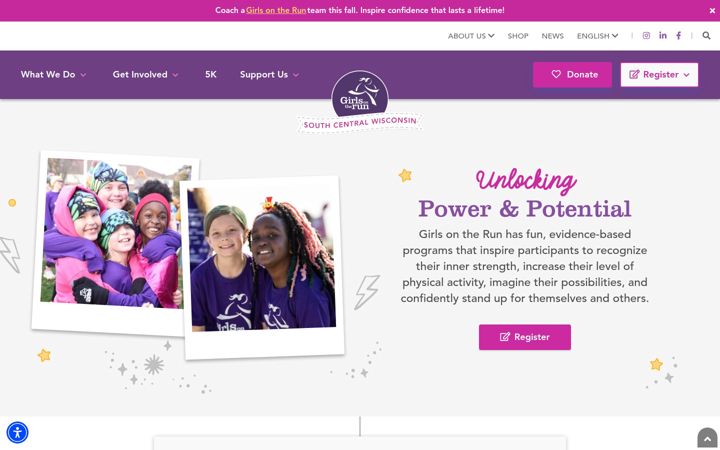 Screenshot of girlsontherunscwi.org
