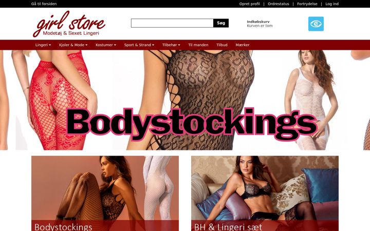 Ekraanipilt saidist girlstore.dk