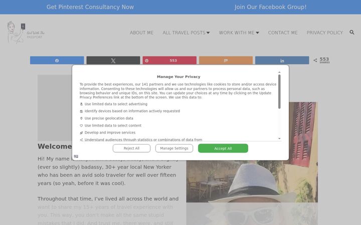 Screenshot of girlwiththepassport.com