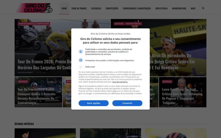 Screenshot of girodociclismo.com.br