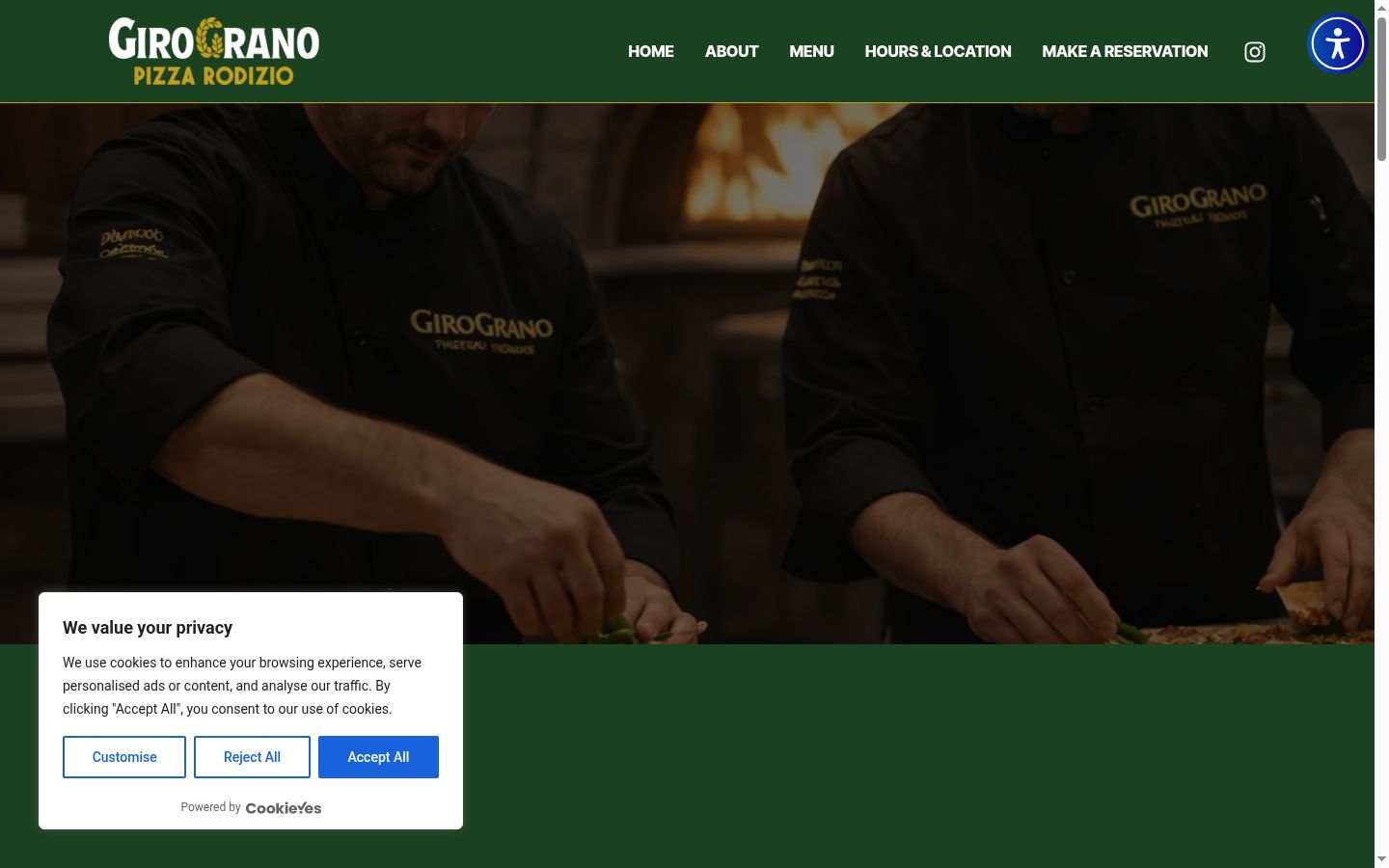 Screenshot του banner συγκατάθεσης που εμφανίστηκε πριν από οποιαδήποτε αλληλεπίδραση