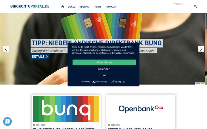 Screenshot of girokontoportal.de