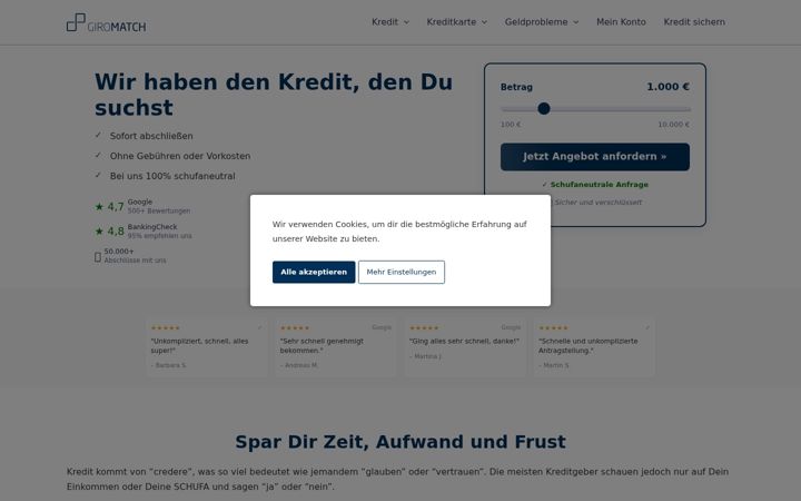 Screenshot of giromatch.com