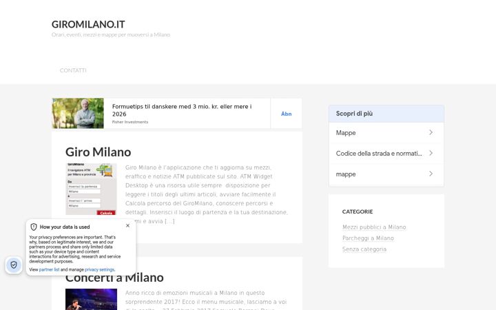 Screenshot of giromilano.it