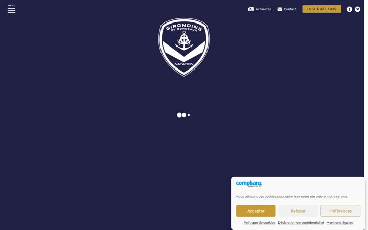 Screenshot of girondins-natation.com