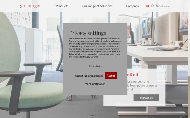 Screenshot of girsberger.com