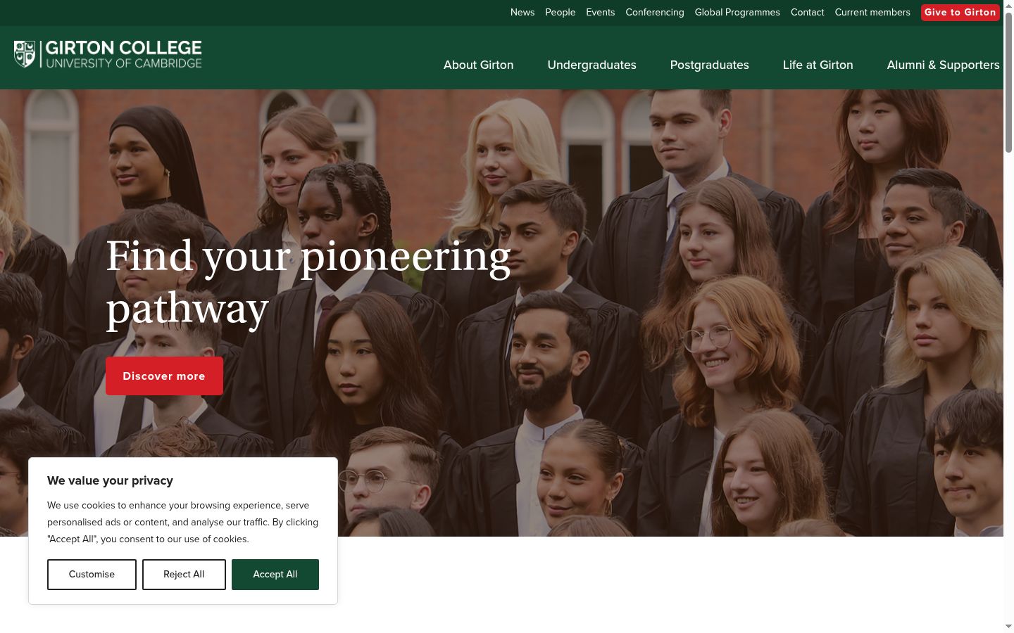 Screenshot del banner di consenso mostrato prima di qualsiasi interazione
