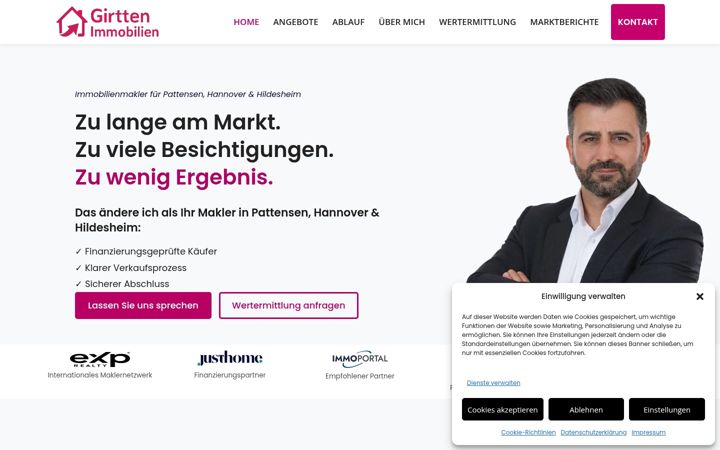 Screenshot of girtten-immobilien.de