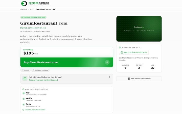 Screenshot of girumrestaurant.com
