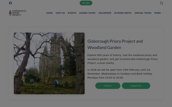 Screenshot of gisboroughprioryproject.org.uk