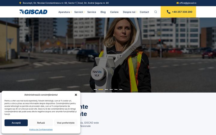 Екранна снимка на giscad.ro