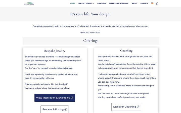 Screenshot of giselabacke.com