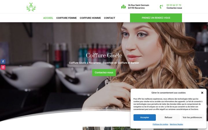 Screenshot of gisele-coiffure.fr